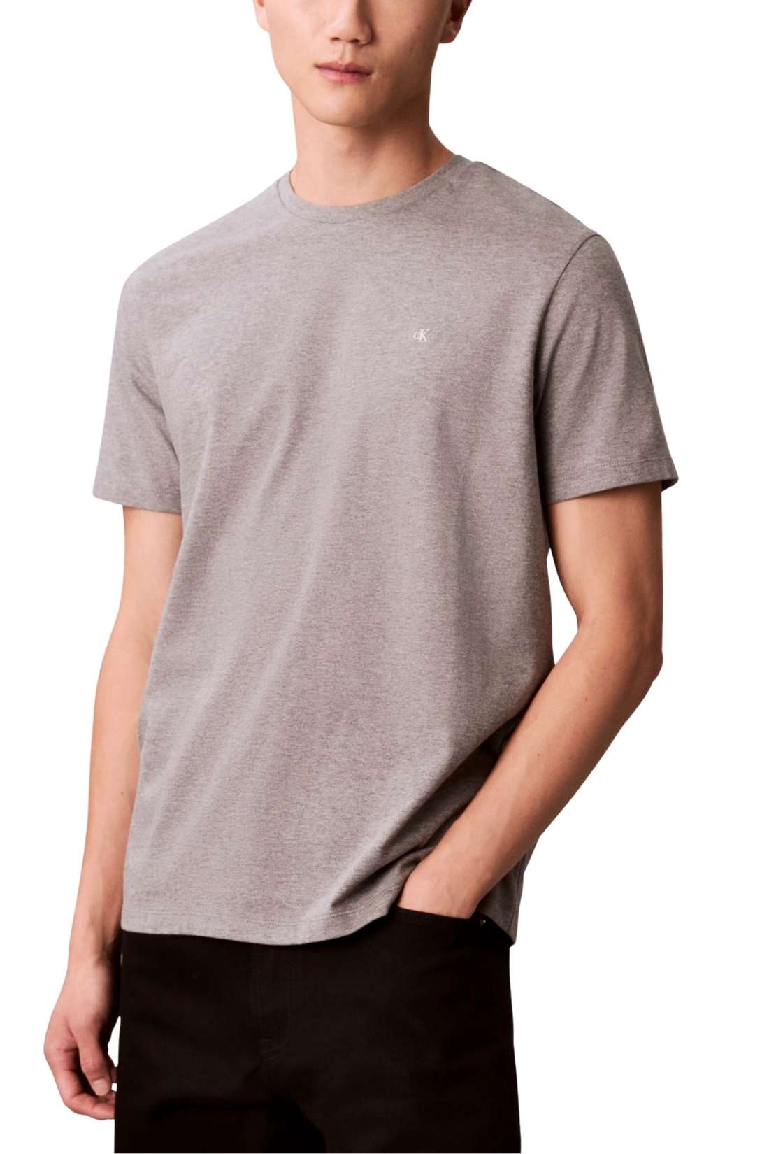 CALVIN KLEIN JEANS - Men's T-shirt with embroidered logo  - Size L-0