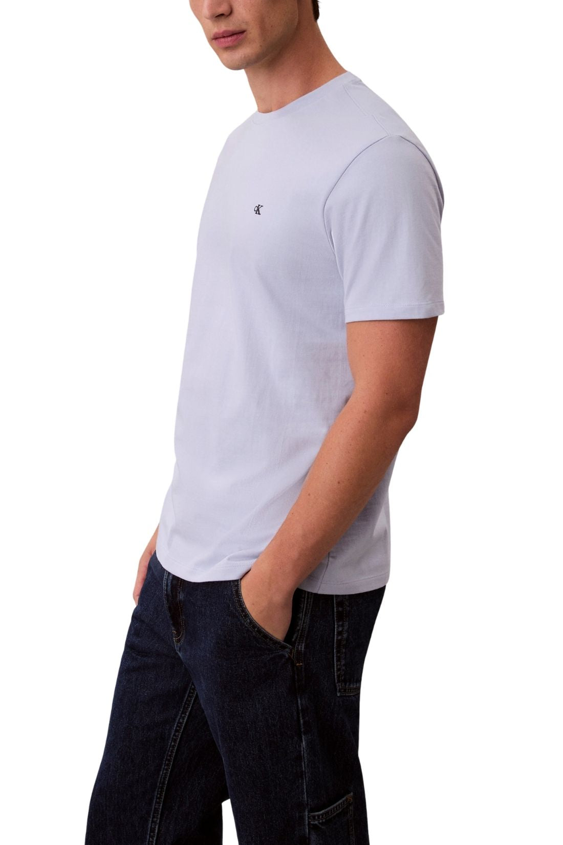 CALVIN KLEIN JEANS - Men's T-shirt with embroidered logo  - Size L-4