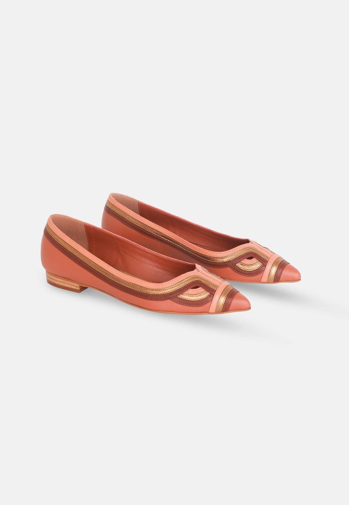 Begonia Caramel Leather Ballerinas