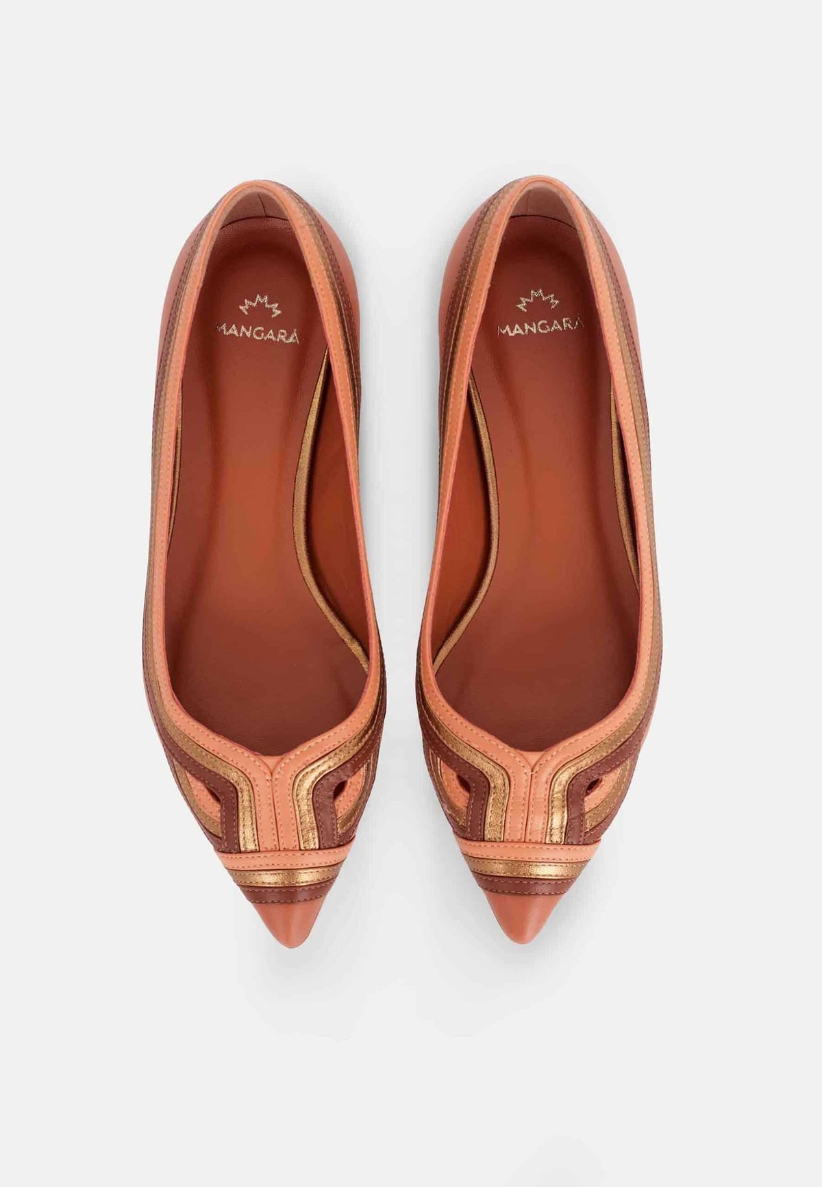 Begonia Caramel Leather Ballerinas