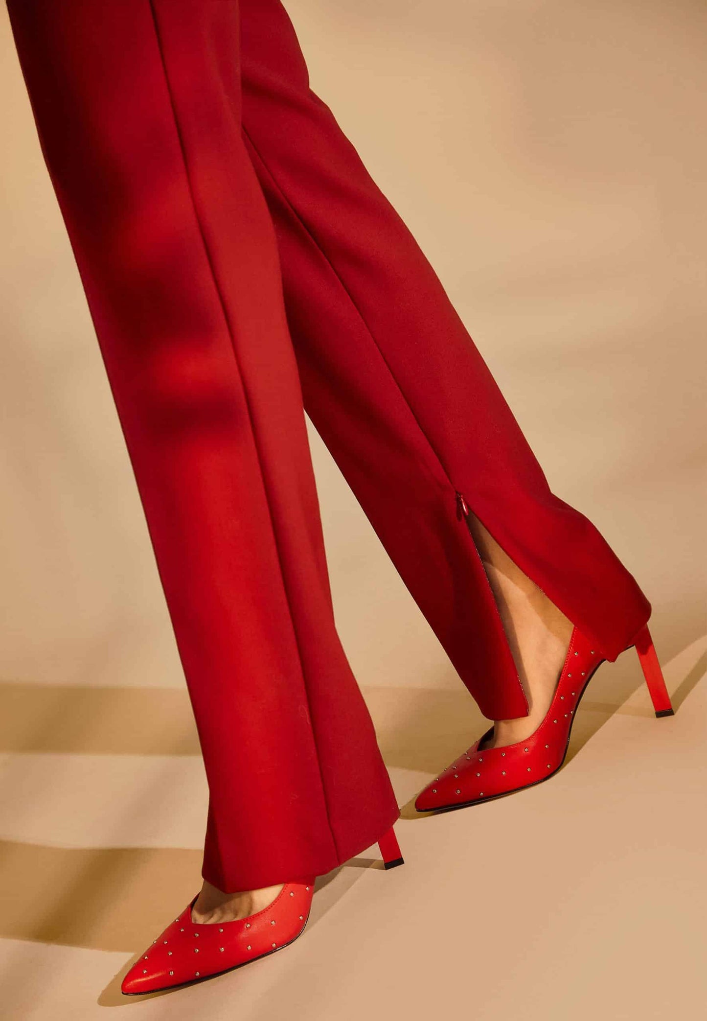 Callisia Brushed Red Leather Pumps – 9.5cm High Heel-3