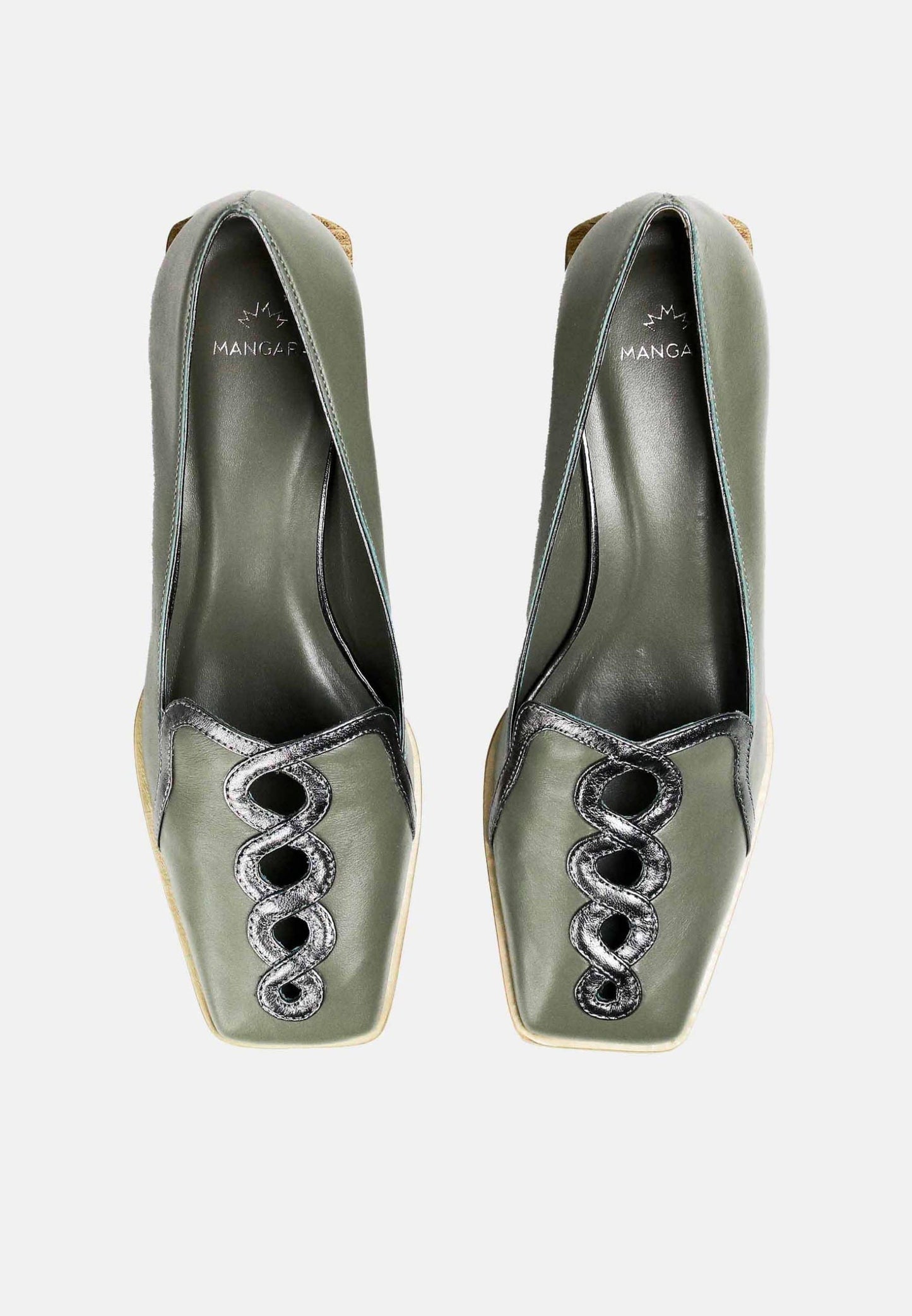 Mangará Atelier Cordía loafers til kvinder – grønne læderloafers