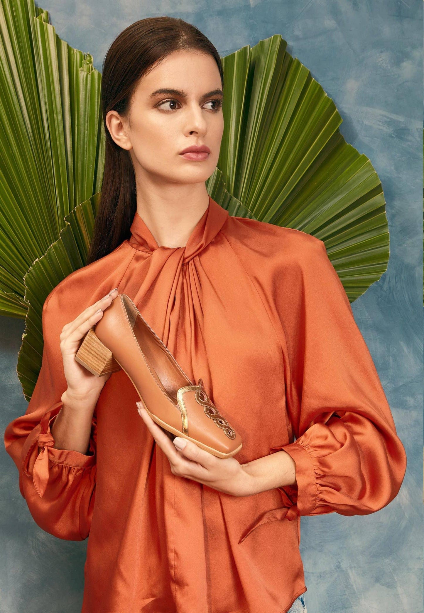 Cordía Caramel Leather Loafers – 4cm Block Heel-3