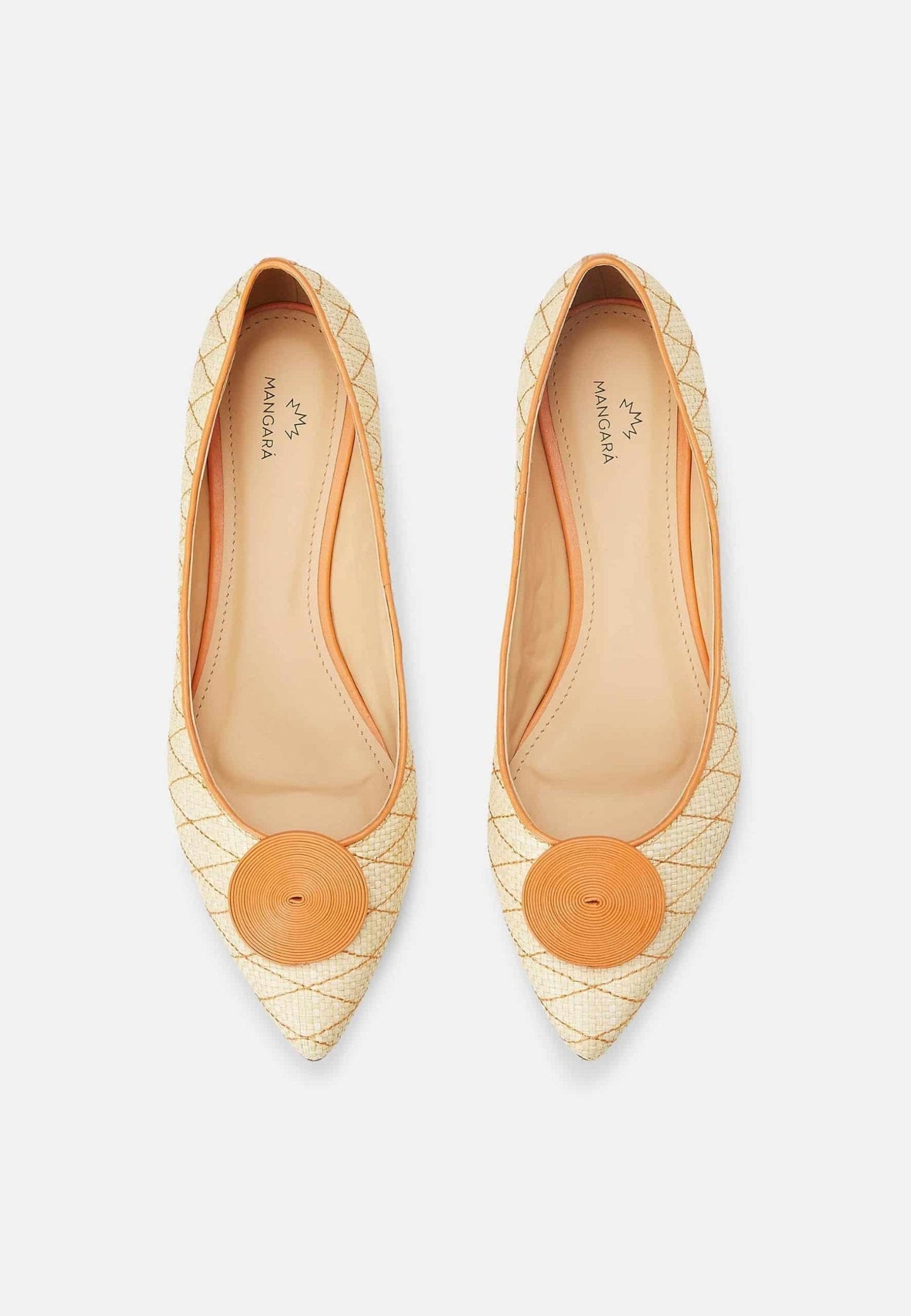 Corobá Raffia Leather Ballerinas-1