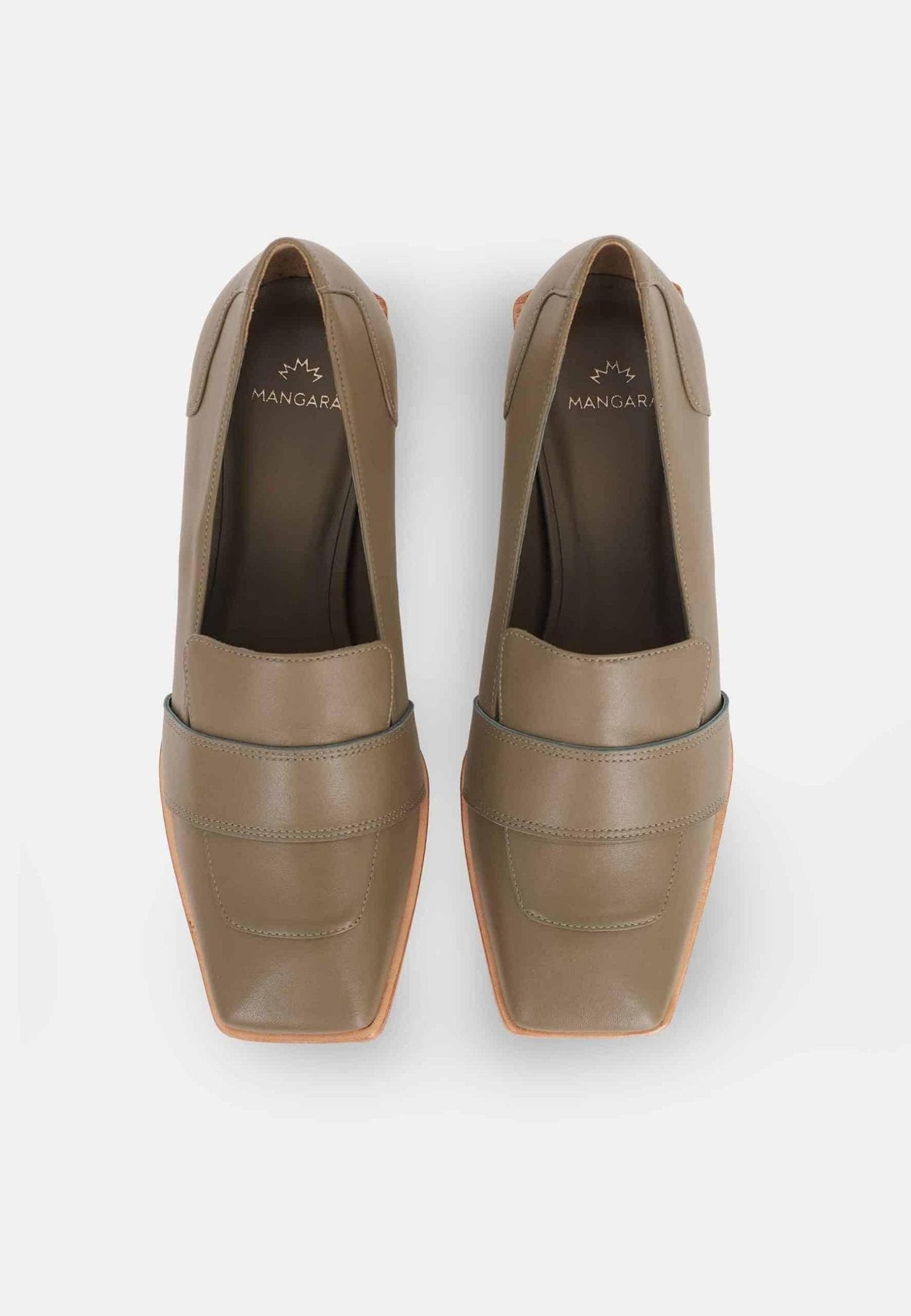 Louro Loafers in Green Calf Leather – 4cm Block Heel