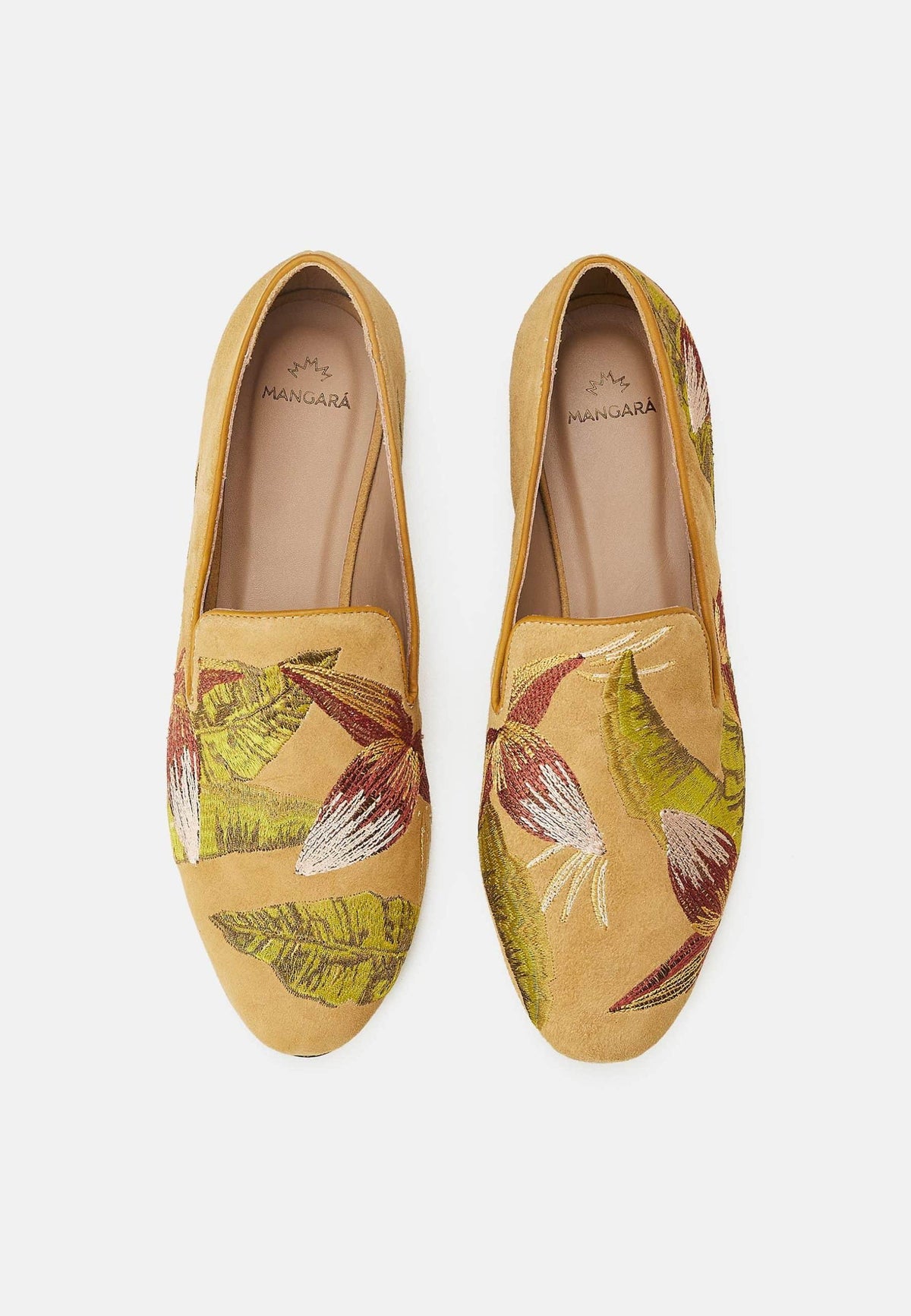 Mangará Atelier loafers til kvinder – broderet ruskind