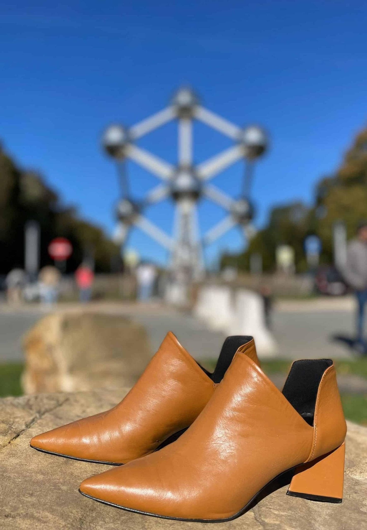 Maranta Caramel Sheepskin Ankle Boots – 6.3cm Pointed Block Heel