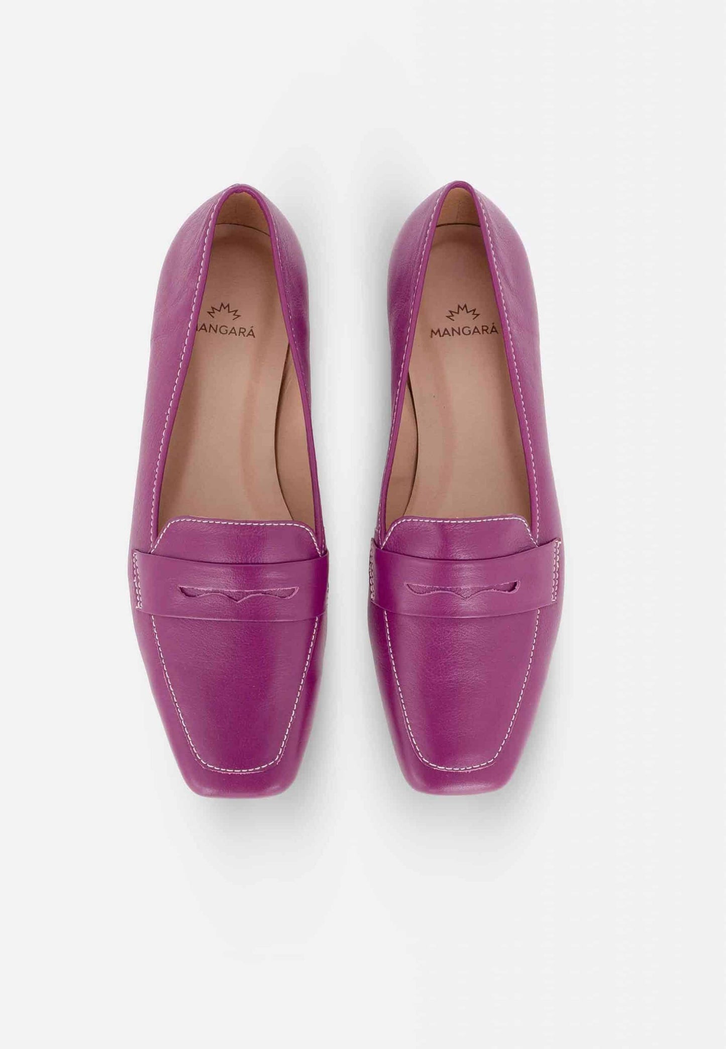 Mangará Atelier loafers til kvinder – lilla i ægte læder