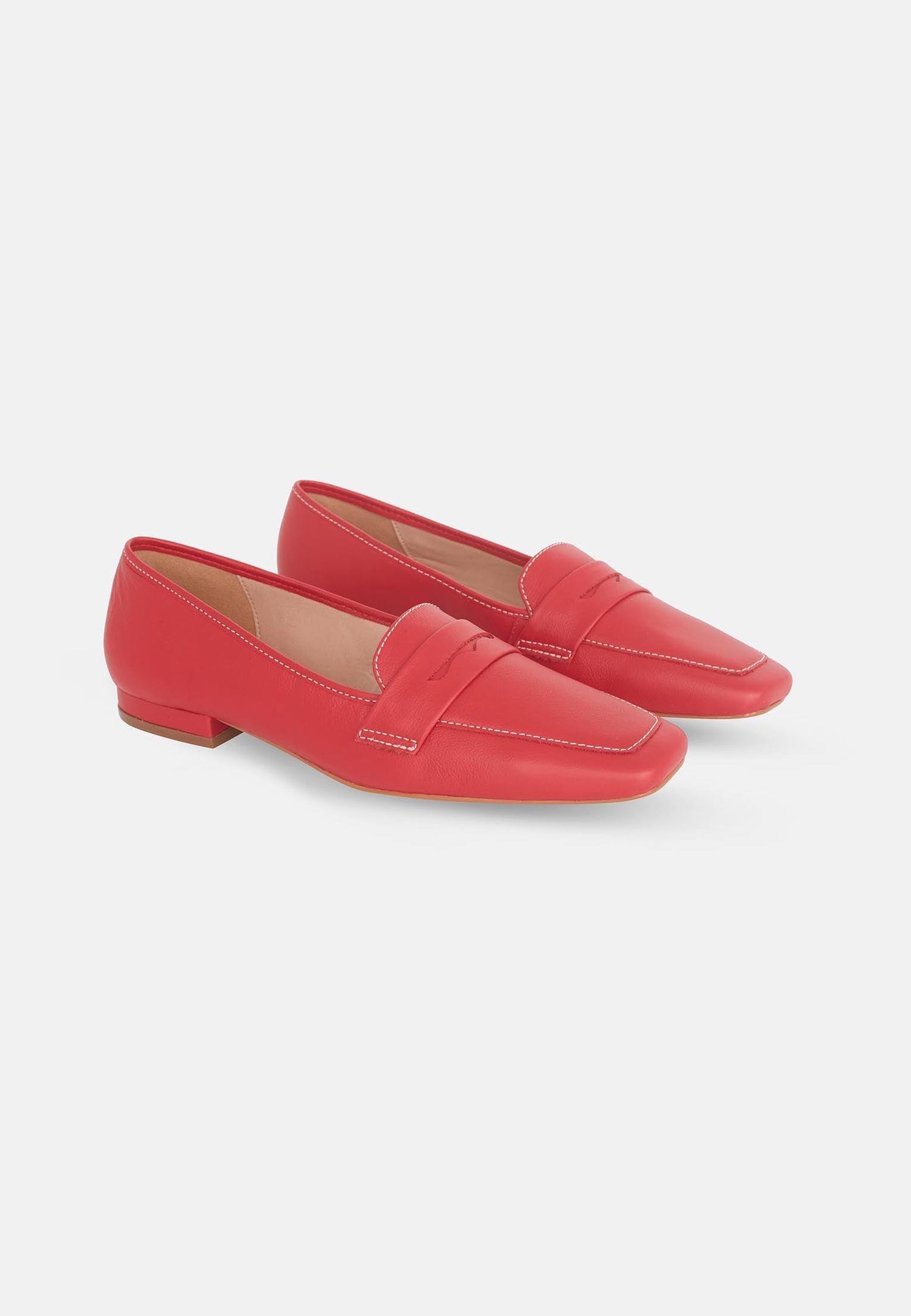 Mangará Atelier loafers til kvinder – flade i rødt læder