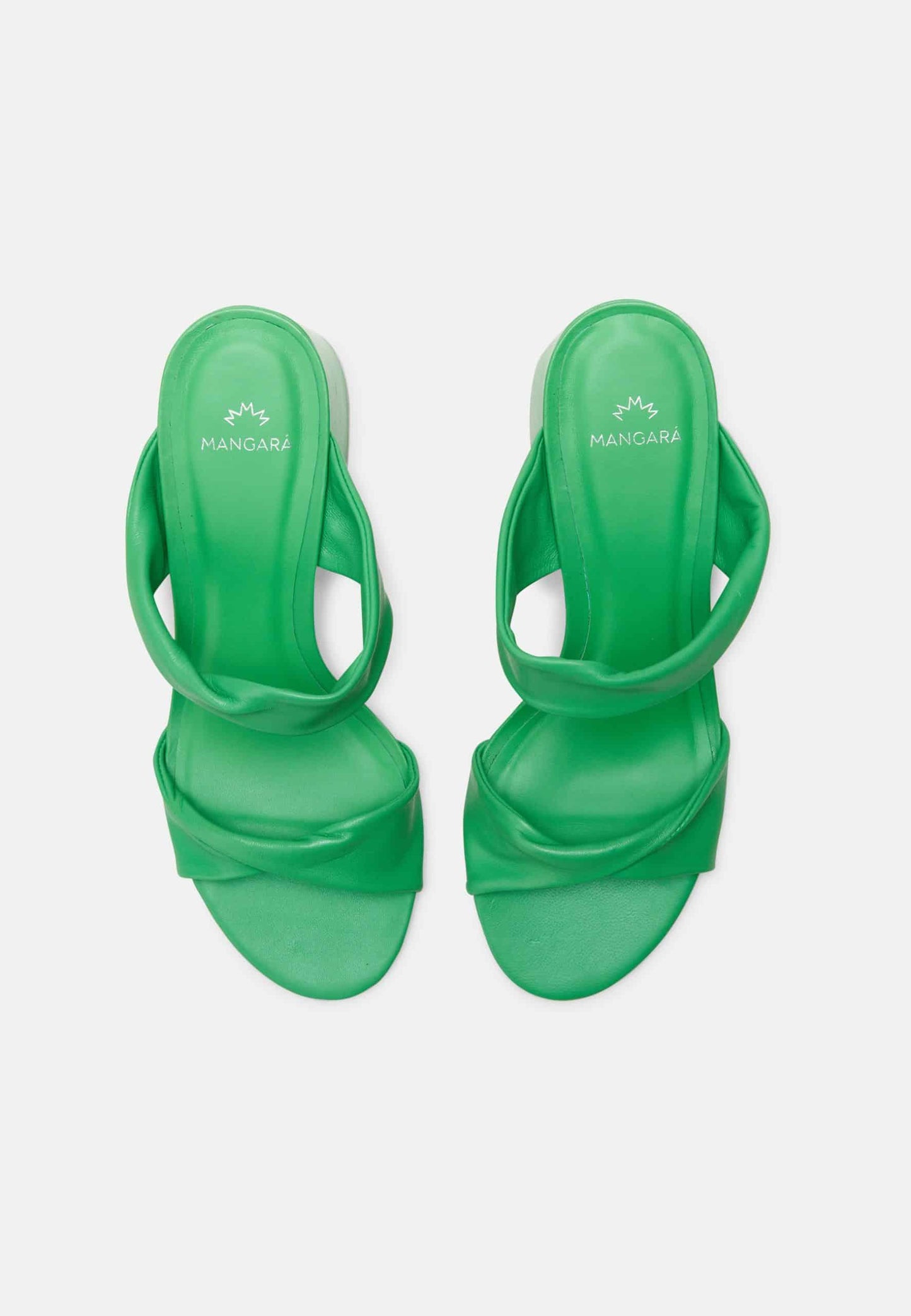 Xaxim Goat Green Leather Mules – 6.5cm Block Heel Slip-On-2