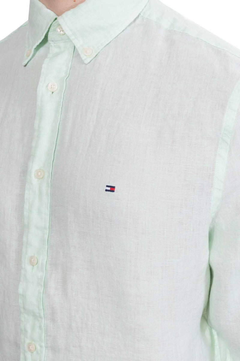 TOMMY HILFIGER - Men's regular linen shirt  - Size XXL-3