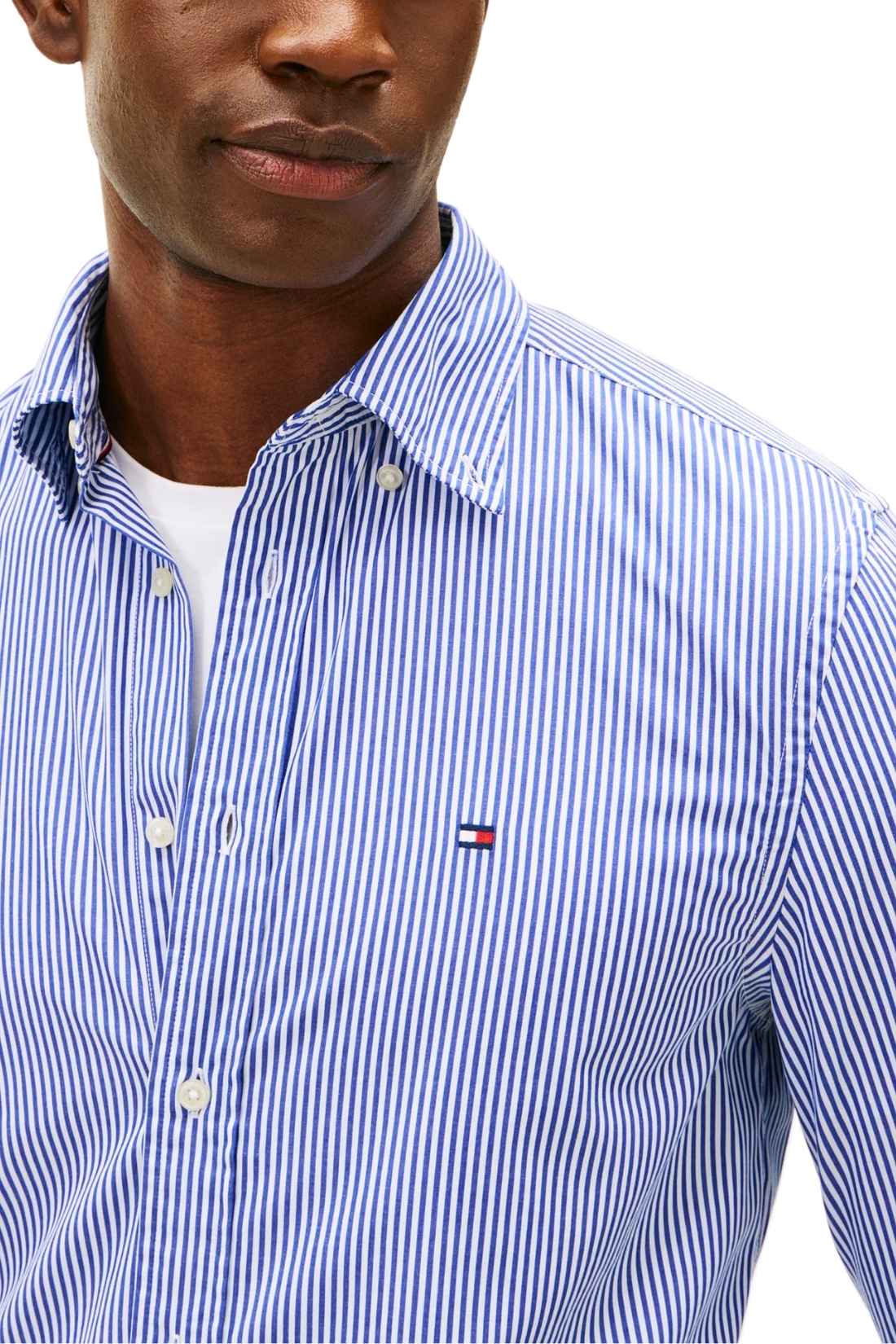 TOMMY HILFIGER - Men's poplin TH Flex shirt  - Size L-3
