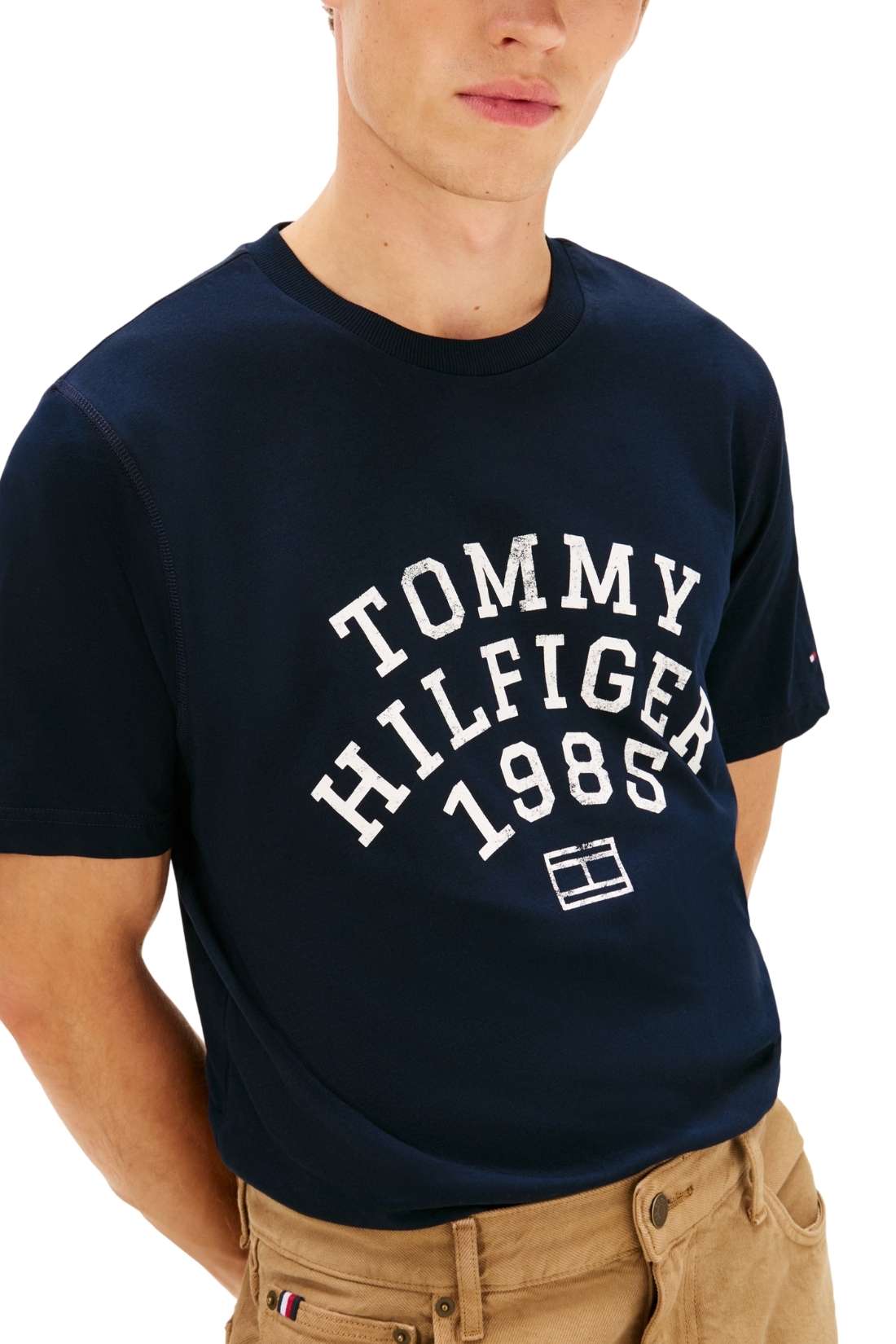 TOMMY HILFIGER - Men's T-shirt with printed logo  - Size L-3