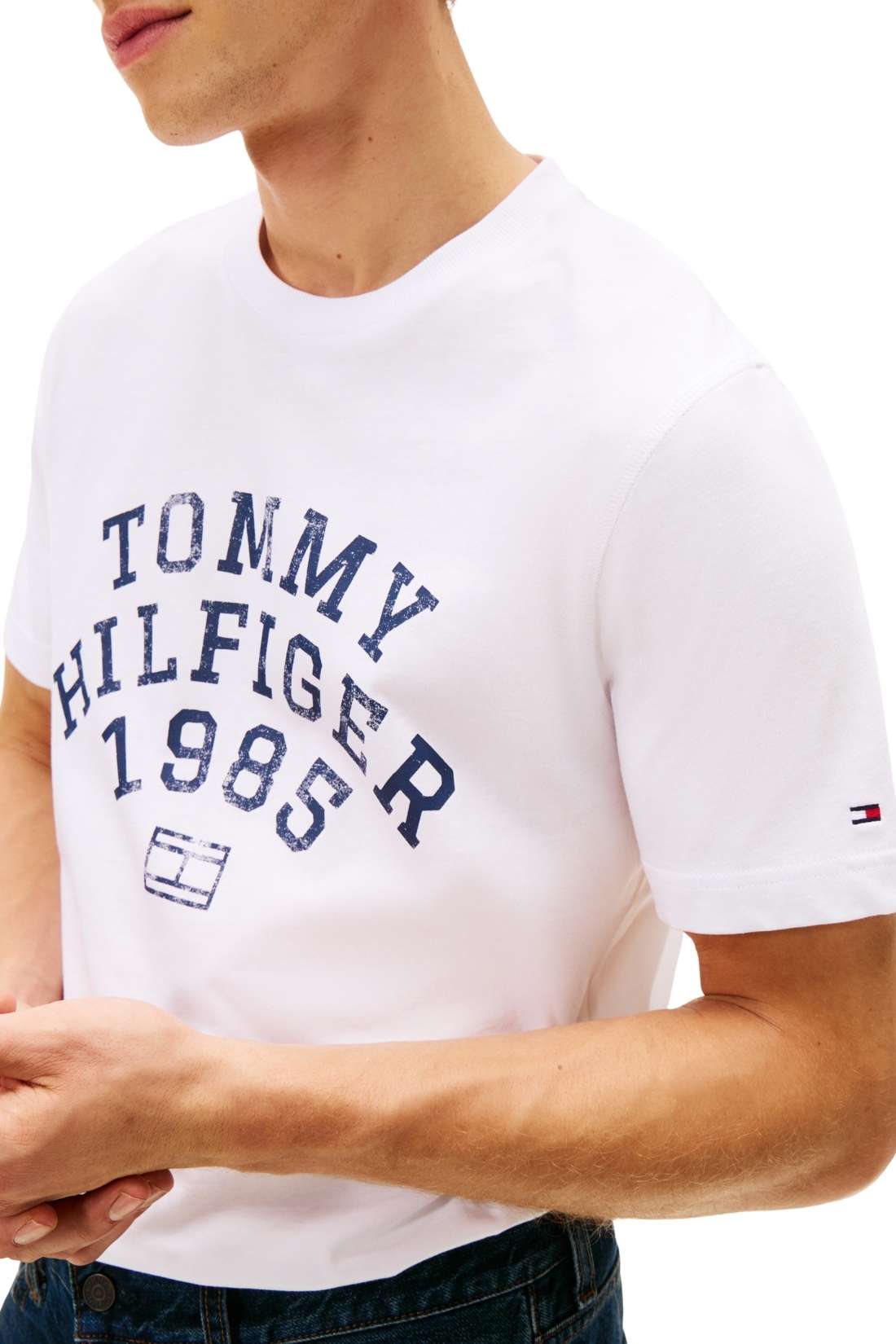 TOMMY HILFIGER - Men's T-shirt with printed logo  - Size L-7