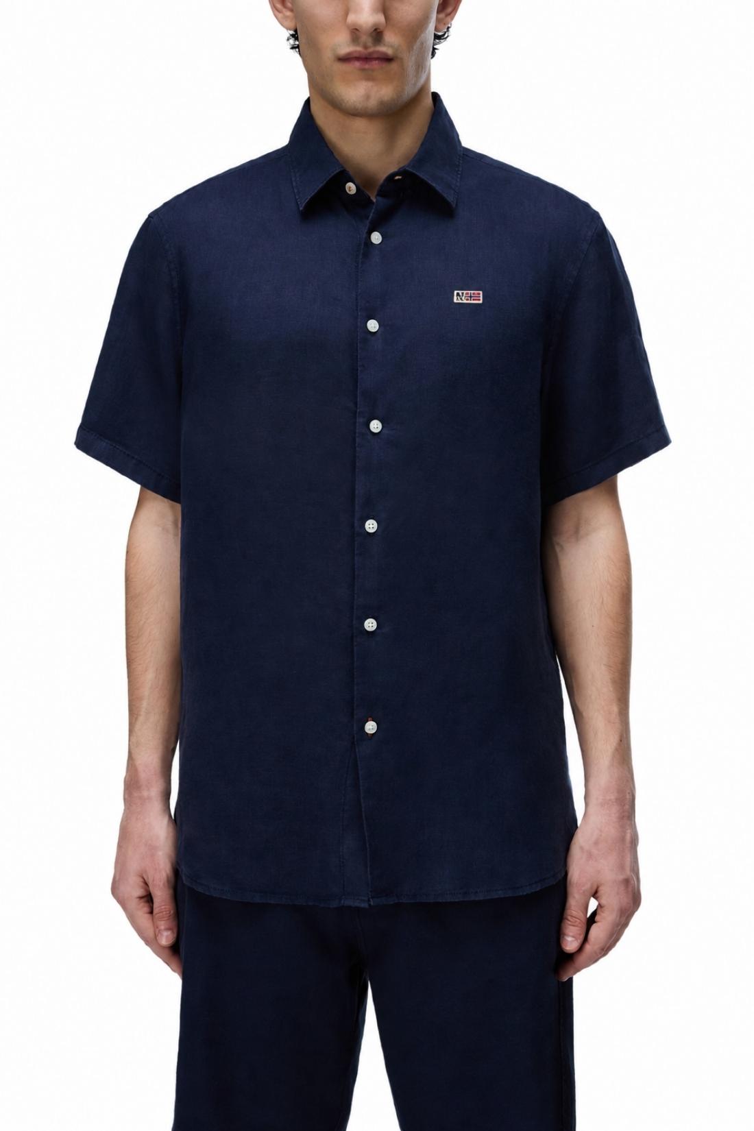 NAPAPIJRI - Men's Gilbert Short-Sleeve Linen Shirt-3
