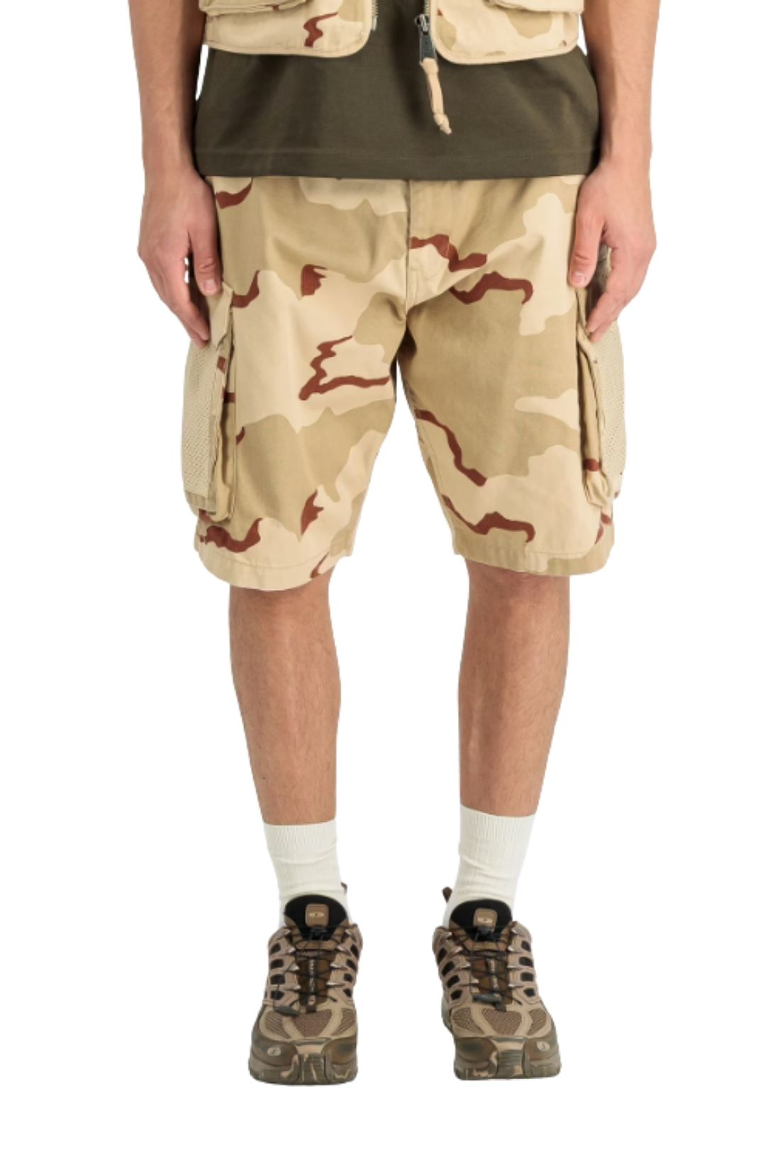 ALPHA INDUSTRIES - Men's Mesh Utility cargo Bermuda shorts  - Size-2