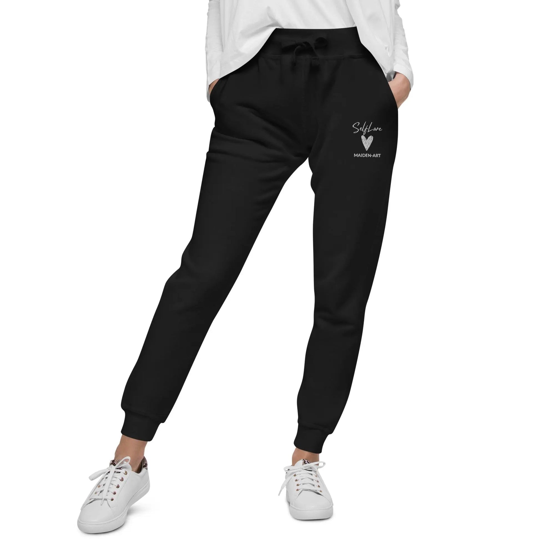 Self Love Unisex fleece sweatpants with Embroidery fashion sweatpants-1