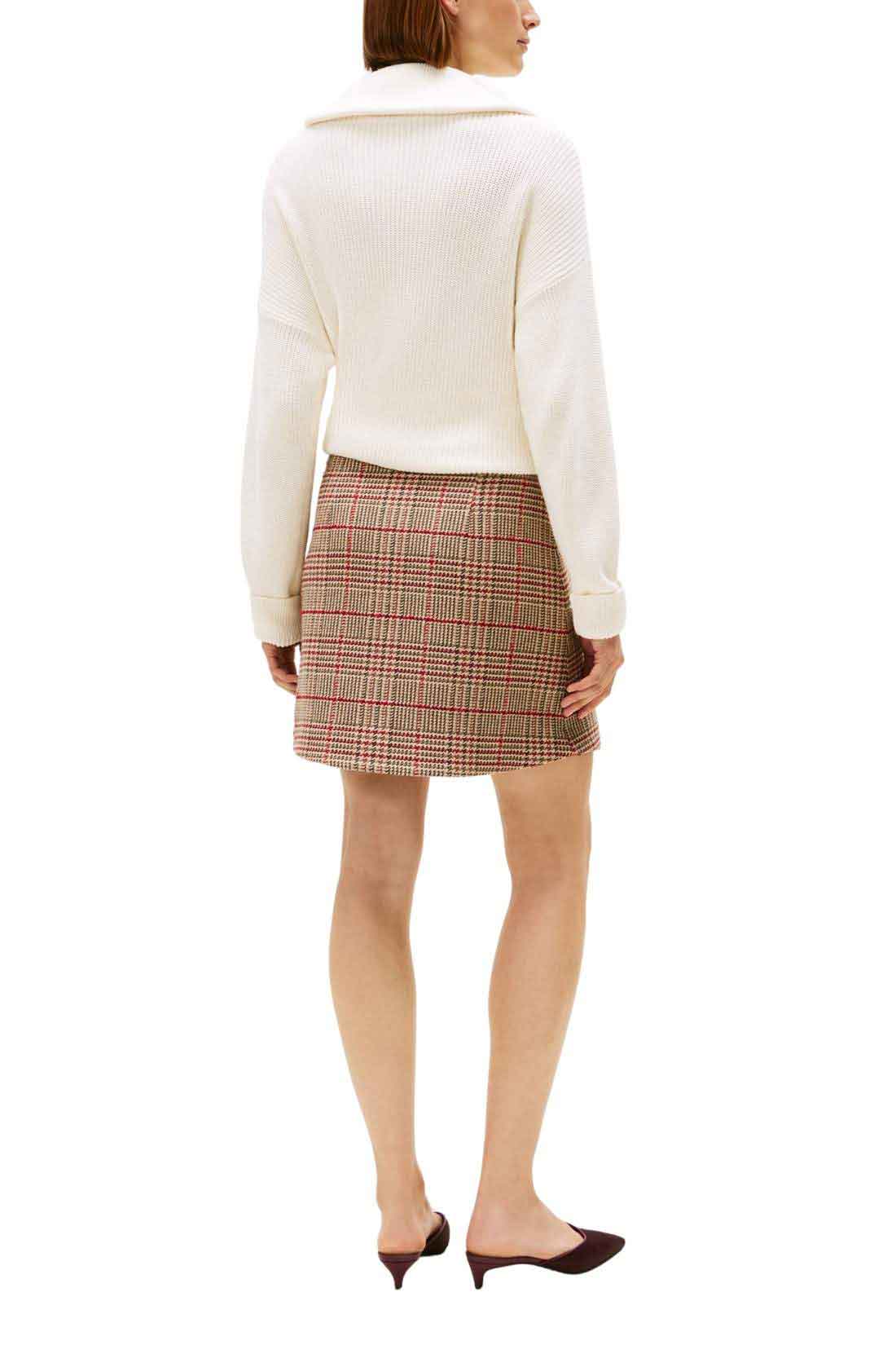 TOMMY HILFIGER - Women's checked tweed mini skirt-2