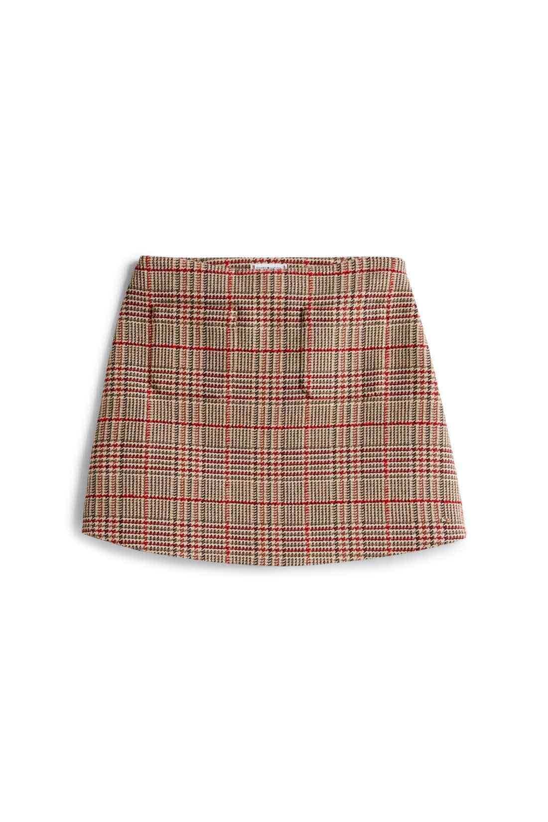 TOMMY HILFIGER - Women's checked tweed mini skirt-4